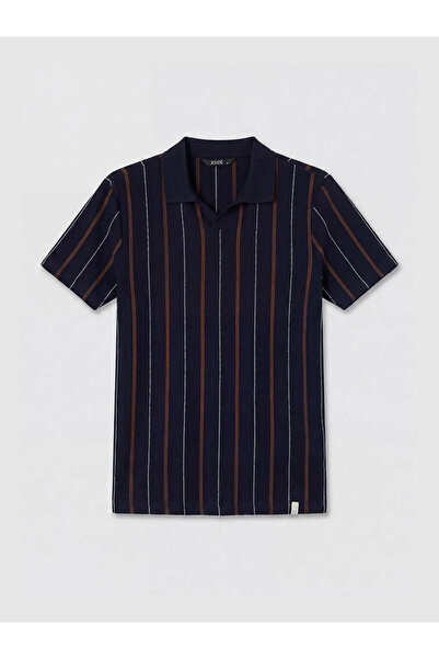 LC Waikiki Tricou pentru bărbați cu dungi bleumarin cu gât polo