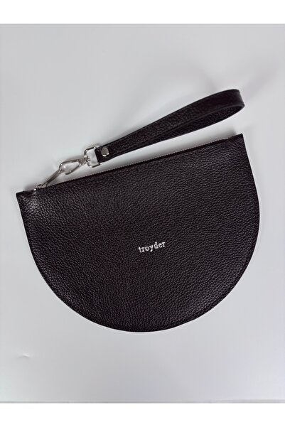 TROYDER Genuine Leather Clutch/Portfolio Bag Brown