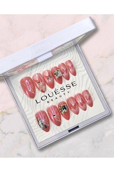 Louesse Beauty Louésse Sweet Pink Glam Takma Tırnak 12’li – Pembe Taşlı Parla...