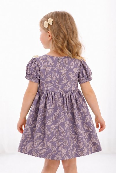 amante kıds Girl's Floral Patterned Lace Detailed Short Sleeve Summer Dress (2-5 Years)