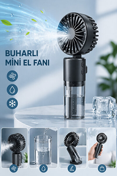 Venandin Boyun Askılı Su Buharlı Mini Fan – 4 Kademeli Şarjlı Taşınabilir Van...