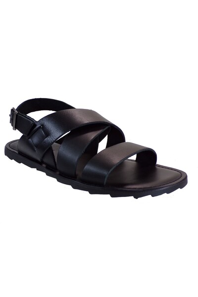 JK LONDON Ανδρικά Πέδιλα 087-DE3087 Mαύρο Δέρμα Μ543W087100