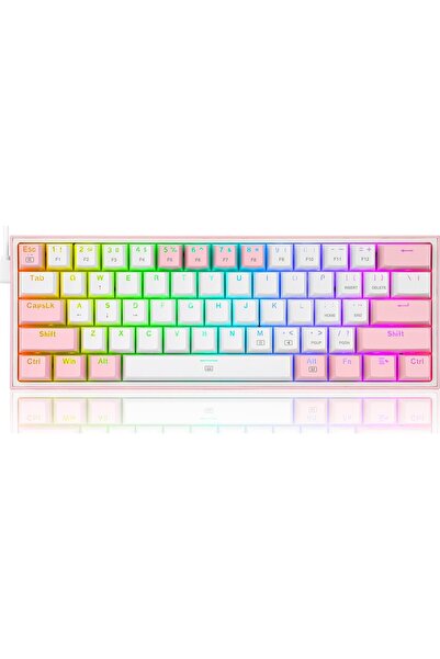 Other TASTATURĂ - REDRAGON FIZZ K617 RGB CU FIR ALB/ROZ SWITCH-URII ROȘII