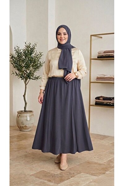 ECEYLÜL MODA Γυναικεία Μαύρη Φούστα Scuba Crepe 8 τεμαχίων - Ελαστική Φούστα ...