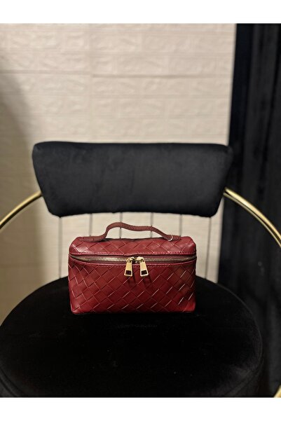 Liora Luxe Fermuarlı Mini El Çantası Bordo