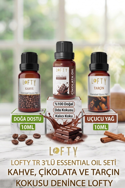 Lofty Kahve, Çikolata, Tarçın Uçucu Yağ Buhurdanlık Esansı Oda Kokusu Esansiy...