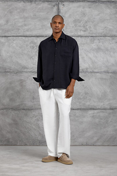 NOMARC Black Modal Fabric Oversize Shirt