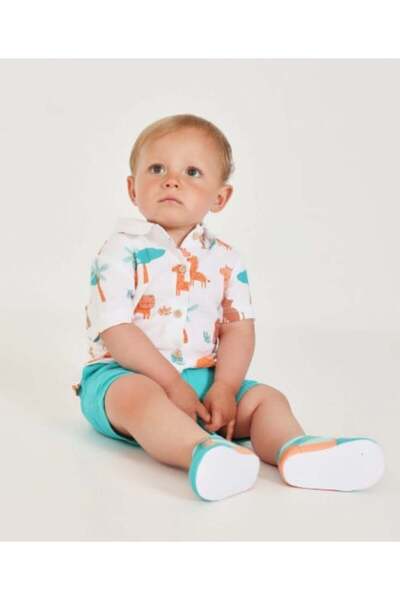 Tuc Tuc Baby Boy Lion Pattern Muslin Fabric Set 6-24 Months Blue