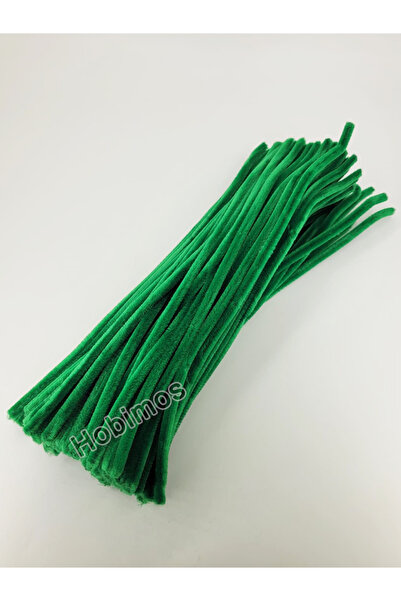 Hobimos 20 Adet Yeşil Şönil 30cm, Tüylü Peluş Kadife Tel, Oyuncak, El İşi, Çi...