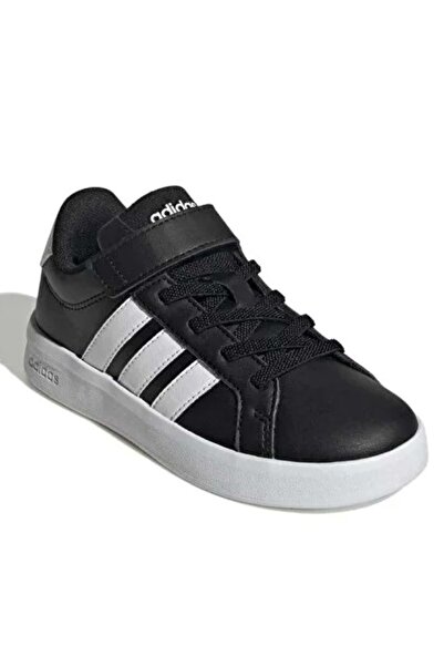 adidas Grand Court 3.0 El C HP3533 Ortopedik Çocuk Spor Ayakkabı SİYAH-BEYAZ