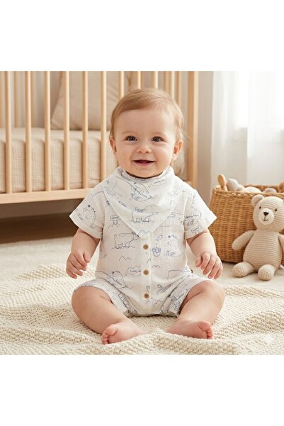 Erca Home Tekstil Ürünleri MUSLİN KUMAŞ DESENLİYAZLIK TULUM 6 Ay,12 Ay,18 Ay ...