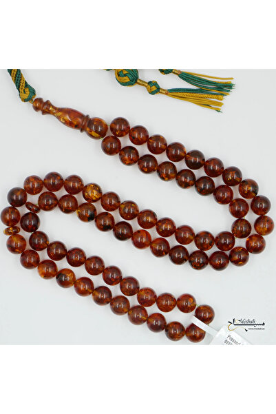 Generic Pressed Amber Rosary 66 beads 37.5 g 9.5 - 9.5 mm
