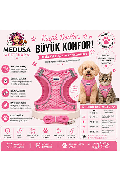 MEDUSA Air-Mesh Küçük Orta Irk Köpek Göğüs Tasması