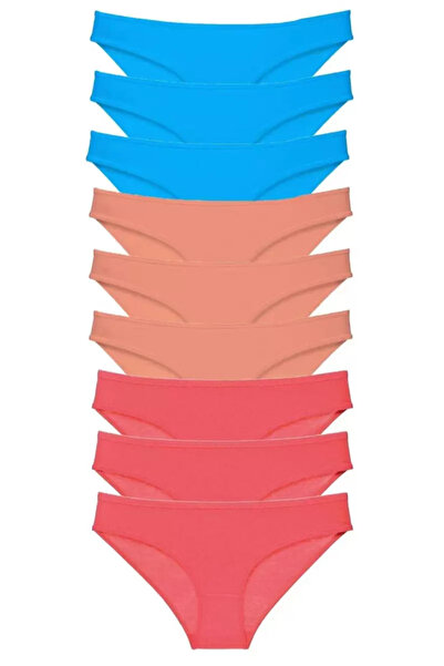 Mestore طقم سراويل داخلية نسائية من الليكرا مكونة من 9 قطع، مسحوق فوشيا أزرق