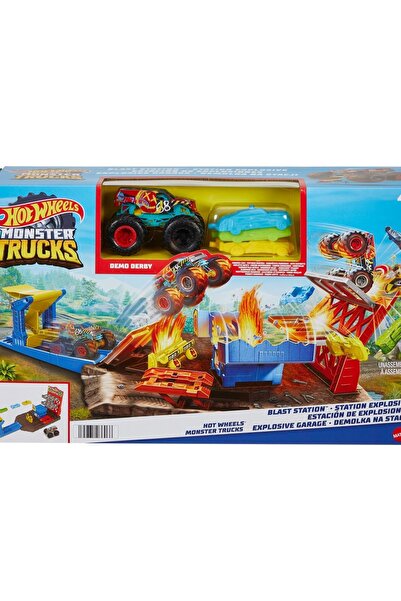 mattel Hot Wheels Monster Trucks Set Blast Station