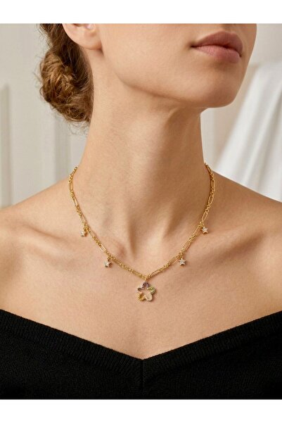 NUR TASARIM ATÖLYESİ Special Design Colorful Clover and Stone Detailed Steel ...