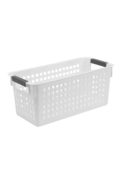 OEM Coș de depozitare, perforat, din plastic, alb, 4L, 29x13.5x12.7cm