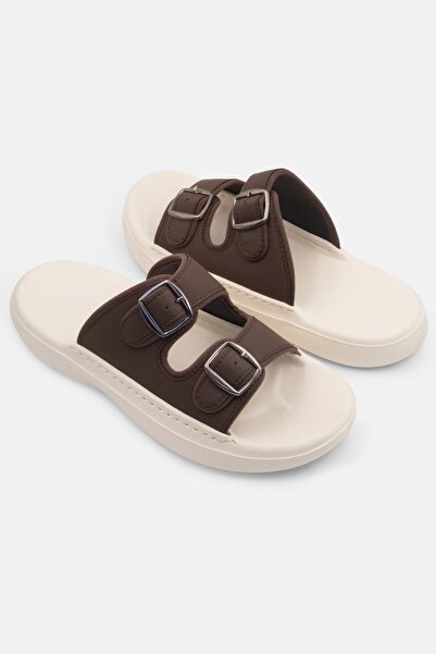 Beınsteps Ultra Rahat Taban Terlik Çift Tokalı Unisex Ortopedik Terlik Hac Umre ve Günlük