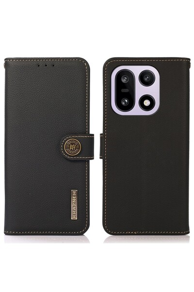 KHAZNEH Δερμάτινη Θήκη Πορτοφόλι Black (OnePlus 15 5G)