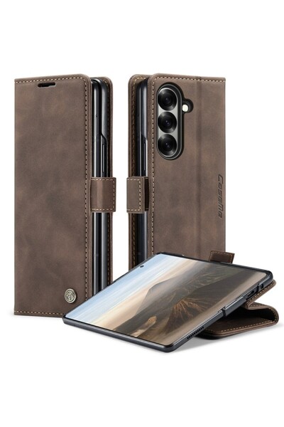 Caseme 013 Retro Θήκη Πορτοφόλι Coffee (Samsung Galaxy Z Fold7 5G)