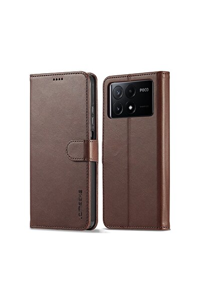 LC.IMEEKE Calf Texture Θήκη Πορτοφόλι Brown (Xiaomi Poco X6 Pro 5G)