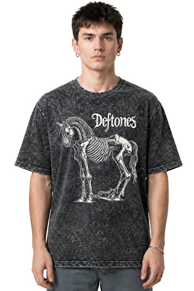 SEVBANO Tricou Deftones Rock Metal Music Band, imprimat pe față, unisex, over...