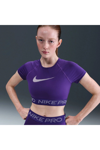 Nike Pro Dri-FIT SS Top TT Kadın Mor Tişört(yousporrswear)