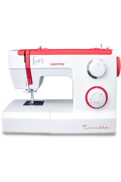VERITAS Masina de cusut casnica electro-mecanica CAMILLE Alb/Rosu