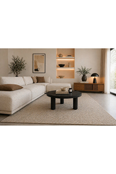 Trihome 80 cm Yuvarlak Masif Çam Orta Sehpa – 3 Ayaklı Modern Tasarım