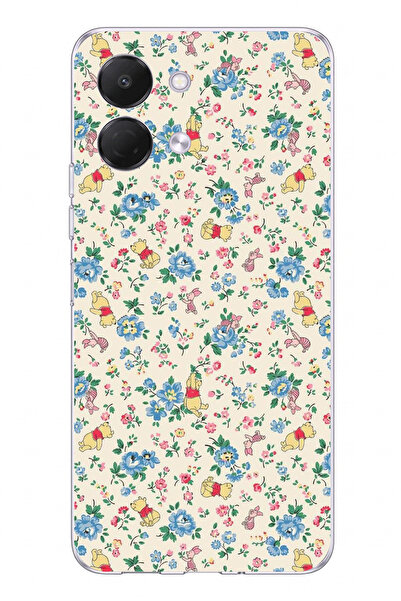 TechTree Tecno Spark GO 3 Uyumlu Ayı Winnie Pooh ve Çiçekler Baskılı Silikon ...