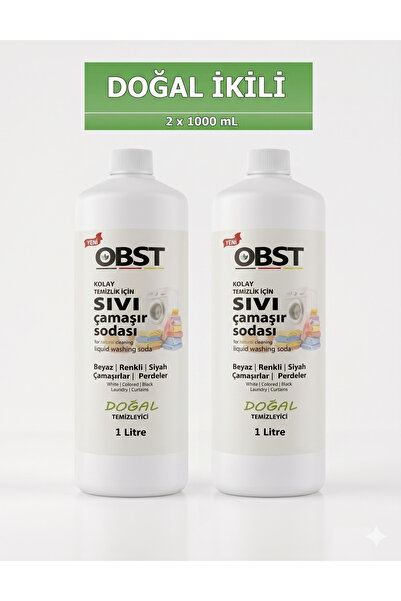 OBST Sıvı Çamaşır Sodası Halı Tül Perde Giysiler İçin Doğal Temizlik 2'li Pak...
