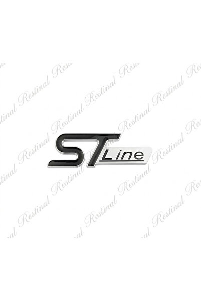 restinal Ford ST Line Siyah Krom Metal Arma Yapıştırma Amblem - Focus Fiesta ...