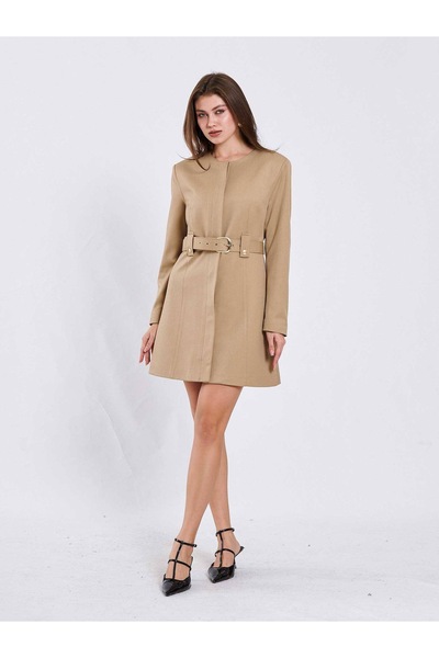 sckboutik Kendinden Kemerli Mini Elbise