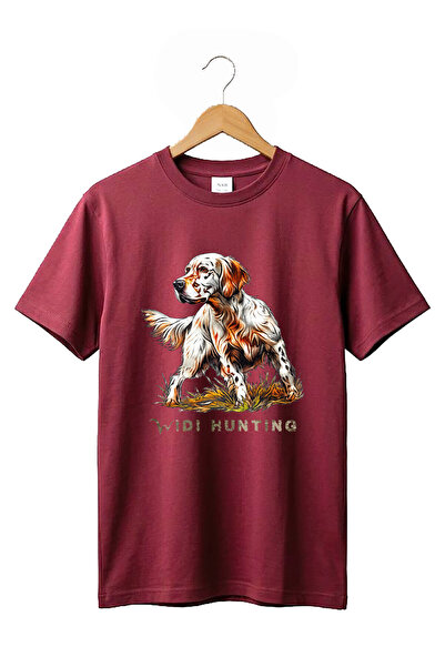 WİDİ Μπλουζάκι Unisex για κυνήγι, με στάμπα σκύλου English Setter, με θέμα τη...