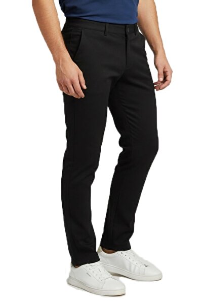 DAGOSTER Dmg23-3668 Black Regular Waist Narrow Leg Slim Fit Men's Trousers