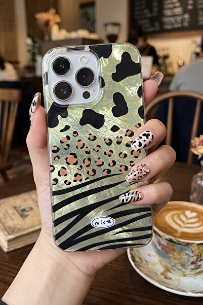 Nezih Case iPhone 16 Pro Max Uyumlu Darbe Koruyuculu Kalp Desenli Parlak Şık ...