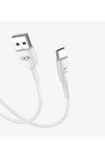Linktech K602 Safe USB-A'dan Type-C'ye Şarj Kablosu 45W 3A 1M Beyaz