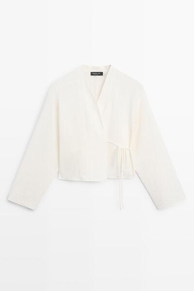 Massimo Dutti Kısa dokulu total look kimono