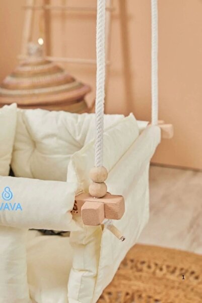 Svava Lüks Ahşap Bebek Salıncak, Tavana Asılan Çocuk Salıncağı