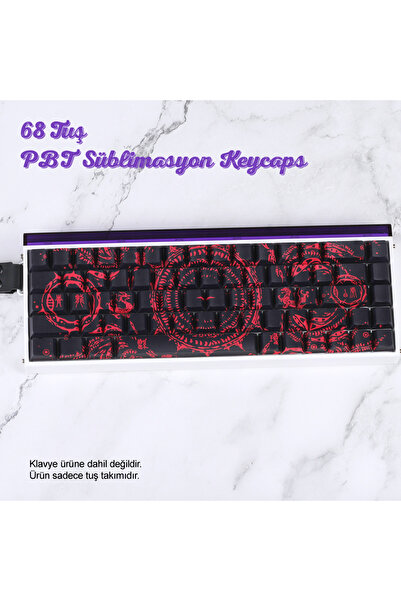 silabor Retro Mürekkep Tarzı PBT Keycaps Süblimasyon Klavye Tuş Takımı Modifi...