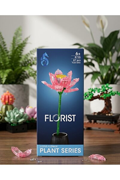 Parnevu Florist Plant Series - Pembe Lotus Nilüfer Çiçeği Lego Yapı Blokları