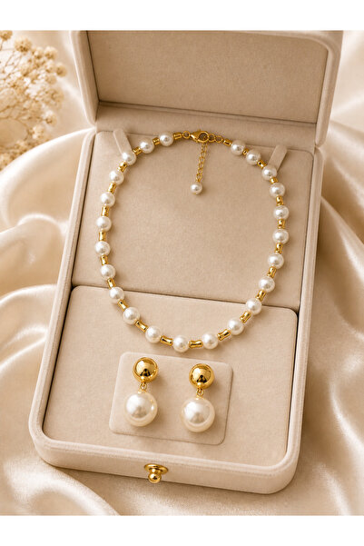 shinora.jewelry Kadın Gold İnci Takı Seti