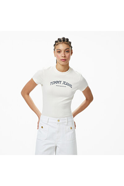 Tommy Hilfiger Varsity Kadın Beyaz T-Shirt