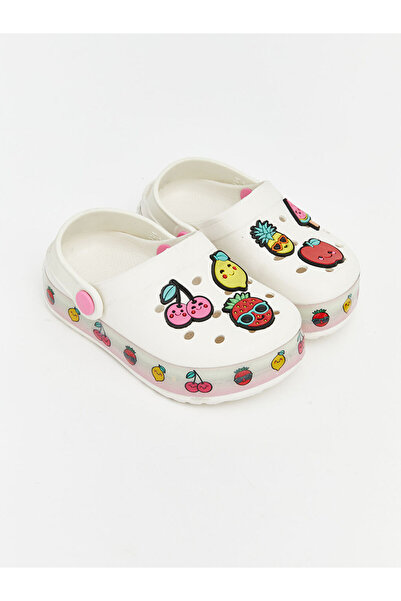 LC Waikiki Peak New Season Ecru Printed Baby Girl Beach Sandals