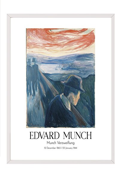 Postifull Edvard Munch - Munch očaj, slika u belom okviru, umetnička serija B...