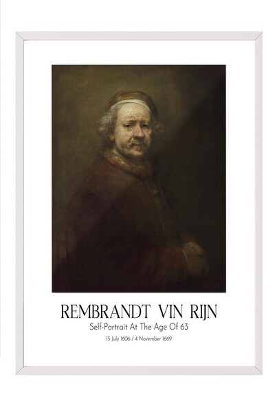 Postifull Rembrandt Vin Rijn - Autoportret u 63. godini, slika u belom okviru...