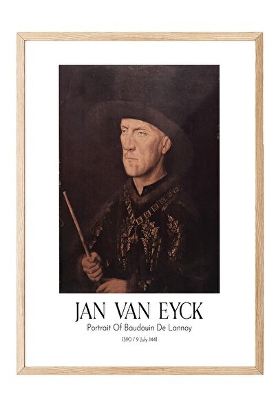 Postifull Jan van Ajk - Portret Bauduina de Lanoa, slika u drvenom okviru, um...
