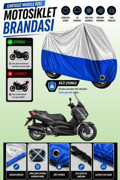 Cemku Twin Top Gray - Bottom Blue Yamaha X-Max 125 Iron Max Abs Compatible En...