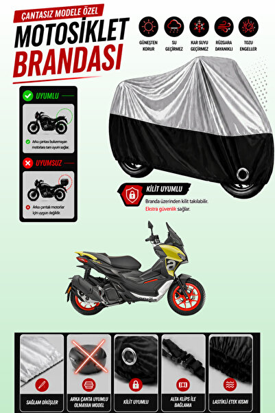 Cemku Twin Top Gray - Bottom Black Aprilia Sr Gt 125 Compatible Engine Cover,...