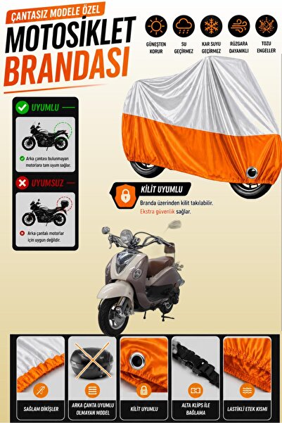 Cemku Twin Top Gray - Bottom Orange Mondial 125 Znu Compatible Engine Cover, ...